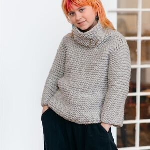 NatiK Chunky Knit Cowl Neck Wool Sweater
